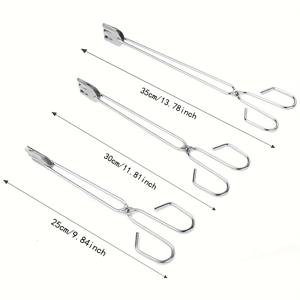 TEMU 내구성 강한 내열 스테인리스 스틸 숯 홀더 & 장작 집게 - 미끄럼 방지 그립, 가벼운 휴대용 바비큐 가위 클램프, 캠핑 및 파이어핏용 - 튼튼한 주방 및 야외 요리 도구, 인체공학적 디자인, 견고한 구조