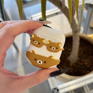 TEMU 귀여운 실리콘 곰돌이 이어폰 케이스, AirPods 1, 2, 3, 4, Pro, Pro2 호환