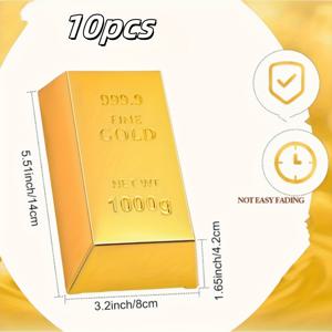 TEMU 그녀/남자를 위한 선물 5/10 골든 바 선물 상자 - 테마 파티 장식, 사탕, 초콜릿, 장난감 포일 보물 블록에 적합, 크기 5.5 X 3.2인치, 테마 이벤트 및 파티 답례품에 이상적