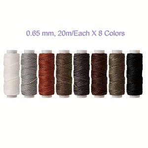 TEMU 8색 세트 - 다목적 미세한 왁스 실 (0.65mm, 20m/롤) - 왁스 비즈 팔찌, 가죽 브레이딩 & DIY 재봉, 핸드 스티칭 백, 의류, 지갑 및 홈 데코 공예에 완벽