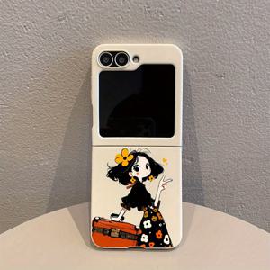 TEMU 휴대폰 케이스: 5077 밝은 백미색 패턴 TPU 접이식 풀커버 낙하 방지 휴대폰 케이스, 삼성 갤럭시 Z 플립 6용, 삼성 갤럭시 Z 플립 5용, 삼성 갤럭시 Z 플립 4용, 삼성 갤럭시 Z 플립 3 5G용, 삼성 갤럭시에 적합한 TPU 휴대폰 케이스, 풀커버 낙하 방지, 슬림하고 가벼운, 견고한 케이스, 스크래치 방지