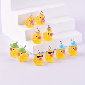 TEMU 10개입 3D 모자 쓴 아기 오리, 오리 안경, 오리 왕관, DIY 주얼리, 귀걸이, 목걸이 액세서리용 수지 참