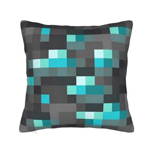 TEMU BIIHUDU 픽셀 아트 쿠션 커버 - 컬러풀 네온 게이밍 디자인, 모던 스타일, 지퍼 잠금, 세탁기 사용 가능한 소파 쿠션 커버, 소파 액세서리, 모던 미학, 내구성 있는 원단 - 쿠션 내장재 미포함
