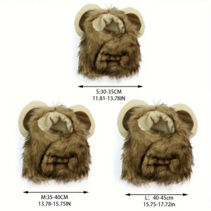 TEMU 조절 가능한 사자 머리띠 - 부드러운 플러피 사자 턱털 가발, 고양이 및 소형견용 - 할로윈, 코스튬 파티, 사진 촬영 - 쉽게 세탁 가능하고 편안한 사자 의상 액세서리, 애완동물 드레스업 필수품, 부드럽고 쾌적한 원단