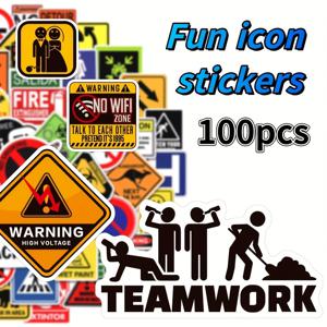 TEMU 100개입 - 재미있는 패러디 엠블럼 - 성인들을 위한 장난기 넘치는 데칼 - 방수 스티커 - 밝고 독특한 휴대폰 커버, 벽 데칼, 헬멧 스티커, 튼튼한 종이 재질, 유머러스한 패러디 테마, 만화 캐릭터 데칼