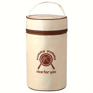 TEMU 아웃도어 여행 통근용 원형 단열 캠핑 가방 보온 토트 핸드백 휴대용 토트 옥스포드 가방 온도 조절 장치 보관 가방 비식품 접촉 단열 가방 단열 가방만 해당, 도시락/비엔토 상자 미포함