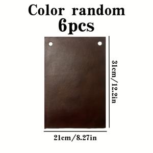 TEMU 6개입 천연 소가죽 시트 - A4 크기 (1.2-2mm 두께), DIY 공예, 가방, 지갑, 소파 수리용 강력한 가죽 보드 - 자연스러운 결감 마감, 초보자 및 전문가용, 고품질 가죽 재료, 다목적 공예 소재, 손수공예품 제작에 적합