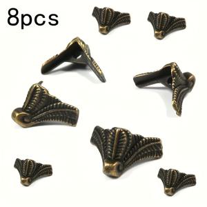 TEMU 8개 앤티크 브론즈 코너 보호대 - 가구 및 나무 상자용 장식 금속 발, 아연 합금 하드웨어 브래킷, 세련된 스크롤 디자인, 홈 데코 또는 선물 아이디어에 적합
