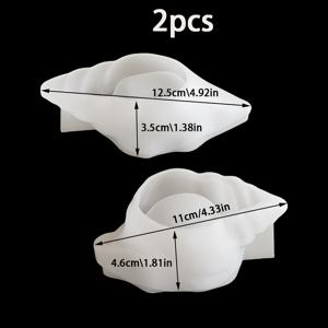 TEMU 2개 - 레진 실리콘 몰드 조개껍질 DIY 석고 트레이 캔들 컵 캔들 홀더 콘크리트 실리콘 몰드