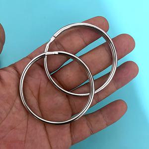 TEMU 2개/팩 고품질 대형 고강도 열쇠고리, 금속 스플릿 링, 플랫 키체인, 57mm, 주얼리 제작용