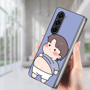 TEMU 갤럭시 Z 폴드4 Z 폴드3 Z 폴드7 6 5 4 3 Z 폴드5 Z 폴드6 Z 폴드7 호환 커플 폰 케이스 - 사랑스러운 커플 디자인 백 커버