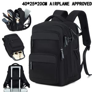 TEMU 남녀공용 항공기 승인 수하물 백팩 - 신발 수납공간 & 노트북 슬리브 포함, 15.6인치 여행 백팩, 40x25x20cm, 내구성 강한 비즈니스 백팩 (비행기, 대학, 직장용), 다중 수납공간 & 패딩 스트랩, 캐주얼 스타일 (화이트/브라운)