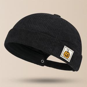 TEMU 호박 자동차 로고 브림리스 빈티지 비니, 남녀공용, 코듀로이 가을/겨울 선원 모자, 캐주얼하고 편안한 집주인 모자, 스타일리시하고 부드러운 이상적인 선물 선택, 인생을 위한 완벽한 액세서리