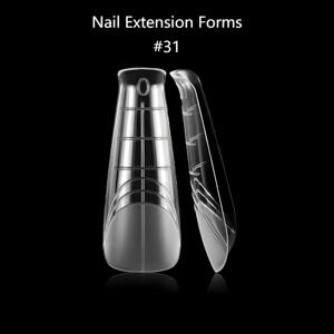 TEMU 전문가용 네일 기술자 쉐이프 연장용 네일 팁, 눈금 포함, 무광 마감, 페이퍼폼 프리 네일 연장용 폼