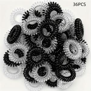 TEMU 36개입 신상 폰라인 머리끈, 산뜻하고 다재다능한 헤어 액세서리, 흔적 없는 머리끈, 푹신한 머리 스타일을 위한 얇은 탄성 헤어 로프