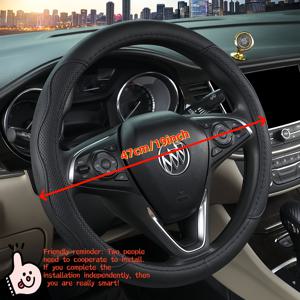 TEMU 대형 트럭용 PU 가죽 이너링, 초박형 사이드 스티어링 휠 커버 - 16~20인치 (트럭/버스/건설차량/세미트레일러)