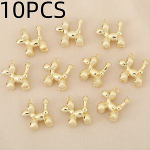 TEMU 10개, 유럽 및 미국 패션 - 구리 - 정교한 풍선 강아지 체인 참, 펜던트 - DIY용 남녀공용 패션참, 목걸이, 귀걸이, 체인, 펜던트, 팔찌에 걸기 적합, 크리스마스, 휴일 선물용