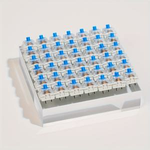 TEMU 50/100팩 블루 스위치 키보드 DIY 핫스왑 가능한 택타일/클릭 사운드 키캡 - QWERTY, AZERTY, CH 세딜, 펑크 스타일, PC용 플러그 앤 플레이, 기계식 타이핑 및 게이밍 호환 (재납땜 필요 없음)