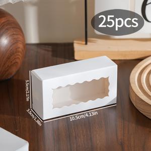 TEMU 화이트 직사각형 종이 상자, 투명창 선물 상자, 스타일 사탕 상자