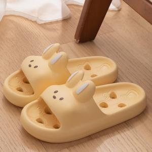 TEMU 귀여운 토끼 욕실 아기 슬리퍼, 미끄럼 방지, 물 배출 기능, 남아 여아 모두 실내 사용에 적합, 가족 및 커플에게 완벽