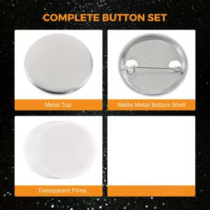 TEMU 버튼 핀 제작기 용 금속 단추 공급품 블랭크 32mm/1.25인치(약 1-1/4인치) 100세트, 무광 뒷면 메탈릭 원형 DIY 배지 프레스 제작 부품