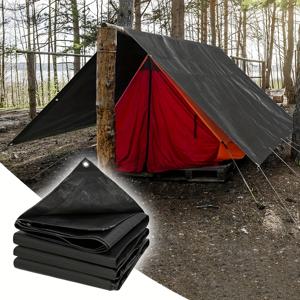 TEMU EMEKIAN 원단, 야외 텐트 플라이, 다용도 레인 커버, 내구성이 뛰어나고 내후성이 좋은 텐트 외부 레이어, 강화된 가장자리와 아일렛이 있는 검은색 두꺼운 햇빛 가리개 소재, 찢김 방지 및 노화 방지, 캠핑, 텐트에 적합