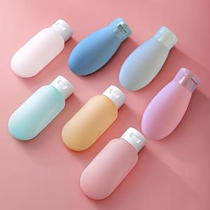 TEMU 리필 가능한 플라스틱 여행용 병 5개 세트, 60ml 용량, 로션, 샴푸, 샤워젤용 누수 방지 용기—내구성과 휴대성, 심플한 스타일의 화장품 보관함, 밀폐 디자인, 휴대용 뷰티 제품 정리함