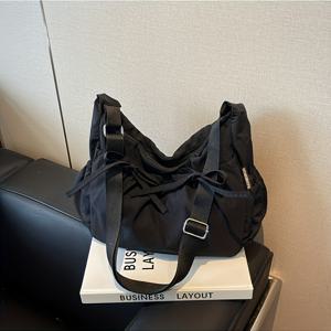 TEMU 한국식 플리츠 드로스트링 숄더백, 패셔너블 여성 가방, 쇼핑백, 데일리 다용도 숄더백, 크로스바디백, 출근용 여성 가방, 엄마 선물, 스타일리시하고 다용도, 내구성 있고 가벼운 패션 가방