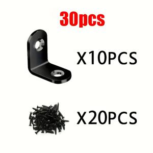 TEMU 30개 앵글 브래킷 철제 브래킷 (나사 세트 포함), 앵글 브래킷 10개 및 나사 20개, 나무 가구 의자 서랍 캐비닛 실내/외 장식에 적합