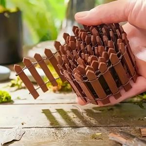 TEMU 8개 미니 나무 울타리 세트, 야외 울타리 장식, 장식용 소형 나무 울타리 - 내구성 있는 매끄러운 모서리, 요정 정원 및 미니어처 조경에 적합, 크기 10.01cm x 3.0cm