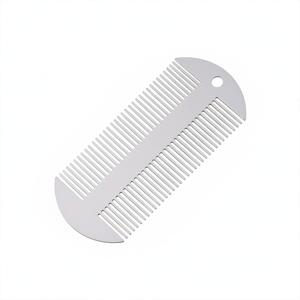 TEMU 스테인리스 스틸 헤어 빗, 스테인리스 스틸 수염 및 사이드번 빗, 신용카드 크기, 지갑 포켓 핏, 미세 커팅, 빗질, 바버 스타일링, 비듬 제거, 드레드락용 (실버)