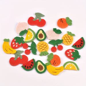 TEMU 의류, 헤드웨어, 포장용 재봉 액세서리용 패치, 접착제 없음, 체리/딸기/수박/파인애플 혼합 색상 자수 아플리케 10개, 1.2-3cm