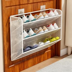 TEMU 벽걸이 컴팩트 신발장, 3단 현관 신발 정리대, 다층 욕실 문 수납 선반, 공간절약형 멀티 신발장, 3단 수납공간, 2가지 색상 선택 가능 - 화이트/블랙