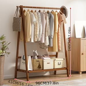TEMU 다양한 상황에 적합. 25개 업그레이드된 A자형 가정용 풀 대나무 접이식 코트 랙, 바닥형 침실 옷걸이, 간편한 수납 옷걸이, 높이 145Cm/57.09In