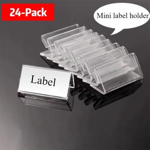 TEMU 24팩 아크릴 L자형 미니 라벨 홀더 & 명함 디스플레이 스탠드 - 재사용 가능 PMMA, 이름표, 전단지, 쿠폰용 - 조립 불필요, 내구성 강화, 소매점, 사무실, 이벤트용