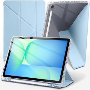 TEMU 삼성 Tab S10 Lite 2025 S10 FE/ S9 FE 10.9인치/ S9 11인치 케이스, 펜슬 홀더 태블릿 트리폴드 스탠드 스마트 6-in-1 Y자형 스탠드 (S 펜 홀더 포함), TPU 자동 잠금/깨우기 백 쉘 커버