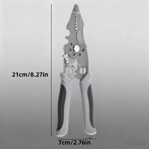 TEMU 모든 전기 작업에 적합한 절단, 압착, 스트리핑용 다기능 산업용 전선 스트리퍼. 할로윈, 추수감사절, 크리스마스에 필수품. 소형 스트리퍼, 산업용 강도, 절단 펜치, DIY 애호가용