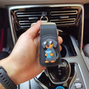 TEMU 1개 창의적인 강아지 차량용 PU 안경 클립 음료용, 자석 햇빛 가리개 안경 홀더 카드 보관 차량 내부 장식