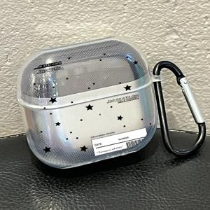 TEMU 7039 영어 별 패턴 삼성 Buds3 이어폰 케이스 갤럭시 Buds3Pro 이어폰 쉘 삼성 갤럭시 Buds3/Buds3Pro 이어폰 투명 보호 케이스 키체인 미끄럼 방지 이어폰 쉘