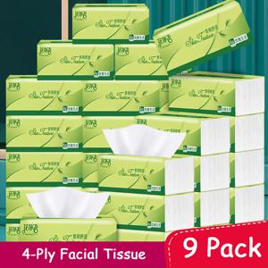 TEMU 초극세사 4중 페이셜 티슈 9팩, 팩당 250매 - 무염색, 고품질 일회용 냅킨, 가정, 호텔, 여행, 자동차용 | 휴대 간편, 여행 필수품 | 장식용 티슈 케이스 | 튼튼한 종이