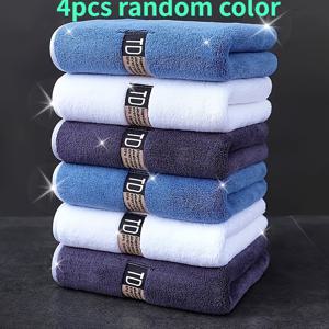 TEMU 4개 세트 파이브스타 호텔 타월, 초극세사 블루, 그레이, 화이트 - 홈, 스포츠, 캠핑, 페이셜용, 고흡수력