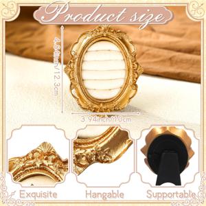 TEMU 빈티지 바로크 디자인의 우아한 타원형 골드 반지 홀더 - 부드럽고 스크래치 방지 내부를 갖춘 고급스러운 주얼리 정리함. 이 다용도 트레이는 귀걸이와 반지에 적합하며 웨딩 프로포즈에 이상적입니다.