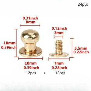 TEMU 이 세트에는 24개가 포함되어 있으며, 12개의 리벳과 12개의 니들로 구성되어 있습니다. 니들은 아연 합금으로 제작되었으며, 벨트, 지갑의 수리 및 장식을 포함한 가죽 공예에 적합한 원형 버튼 리벳입니다.