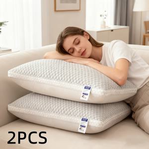 TEMU 구매 시 두 개 증정. 커플용 소프트 목 마사지 베개 - 조절 가능한 인체공학적 디자인, 고품질 베개 코어, 탈착식 베개커버로 수면 편안함 강화