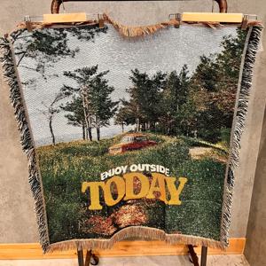 TEMU 풍경 자연 풍경 태피스트리 담요 - 수직 벽걸이 & 침대보, 산, 숲, 사막 & 바다 패턴의 부드러운 원단으로 아늑한 침실 장식에 적합, 침대보 또는 소파 커버용