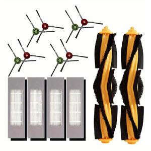 TEMU Ecovacs Deebot OZMO 920, 950, T5, T8, Aivi, T9, N7, N8 시리즈용 완벽한 로봇 진공 청소기 액세서리 키트 - 2개의 메인 롤러 브러시, 4개의 고급 필터, 8개의 정밀 사이드 브러시와 먼지통 청소 도구 포함 - 진공 청소기의 성능 향상