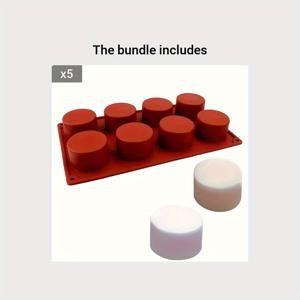 TEMU 1pc 8홀 라운드 실리콘 케이크 금형 3D 수제 컵케이크 젤리 쿠키 미니 머핀 비누 제작기 DIY 베이킹 도구