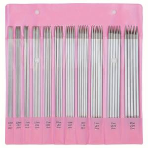 TEMU 55개/세트 20cm 이중촉 스테인리스 스틸 뜨개바늘 세트, 뜨개질 핀, 초보자 DIY 직조 수선 도구 2.0-6.0mm