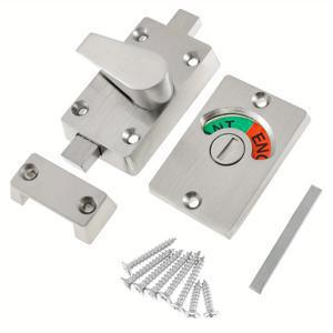 TEMU 인디케이터가 있는 스테인리스 스틸 프라이버시 도어 잠금 장치. 재사용 가능한 화장실 문에 적합합니다. 이 안정적인 잠금 장치는 욕실 스탠드용으로 설계되었으며 남녀 모두 사용하는 모든 화장실에 실용적인 프라이버시 솔루션을 제공합니다.