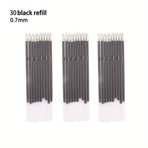 TEMU 0.7mm 볼트 팁 볼펜 리필 30개입, 블랙, 블루, 레드 잉크 젤 펜 리필, 부드러운 필기감, 내구성, 오래 지속, 학생 및 사무용품에 적합